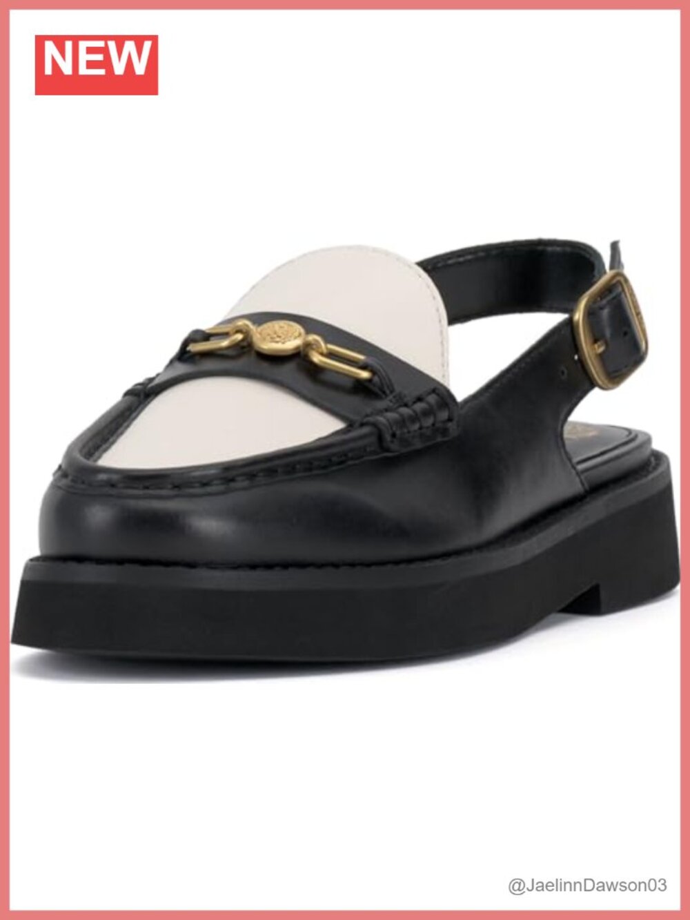 Vince Camuto Women's Torrie Leather Slingback Loafers Almond Toe